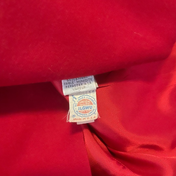 VINTAGE TiMlEsS BeAuTiFuL Liz Claiborne h0t rEd D0uBle-BrEaStEd bLaZeR - Picture 6 of 16